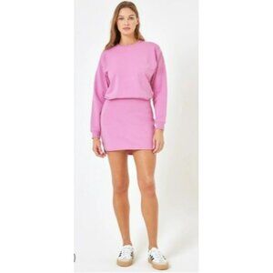 LSPACE X Anthropologie Baggy Stretchy Groove Long Sleeve Casual Pink Dress L/G
